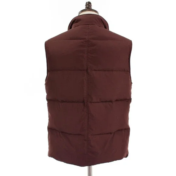 Luciano Barbera NWD Down Puffer Vest Size 50 (US M) in Brown 100% Polyester